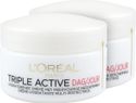 L?Oréal Paris Triple Active dagcrème Droge huid, Gevoelige huid - 2 x 50ml 