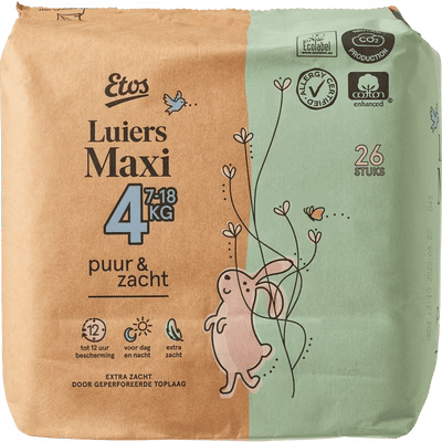 Etos Puur & Zacht  luiers maat 4 - 26 stuks
