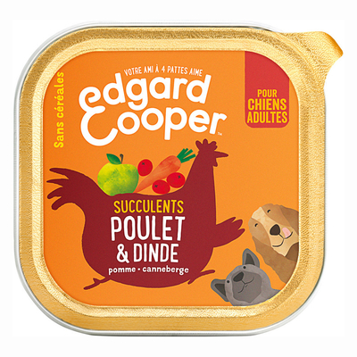 Edgard & Cooper Adult Graanvrij Kip. Kalkoen 36x300g - natvoer honden