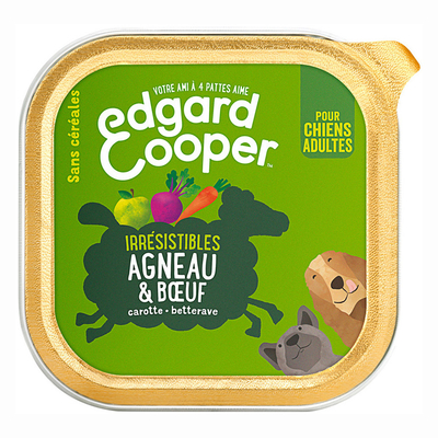 Edgard & Cooper Adult graanvrij lam. rund 18 x 300g - natvoer honden