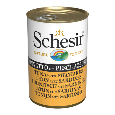 6x140g Schesir Kattenvoer Tonijn met Sardientjes - natvoer katten