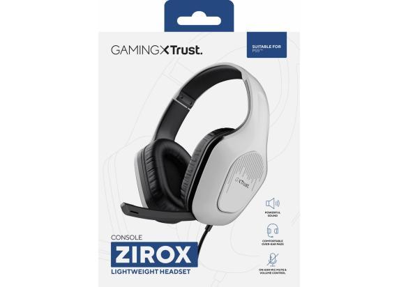 Trust GXT 415PS Zirox - Bedrade Gaming Headset - Geschikt voor PS5 - Stereo - Wit