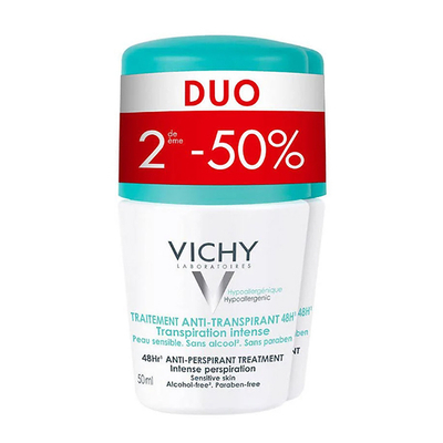 Vichy Deodorant Intense Transpiratie Roller Promo Duo 2e -50% 2x50ml