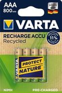 Varta Recycled Oplaadbare AAA Batterijen | 800 mAh | NiMH - 4 stuks
