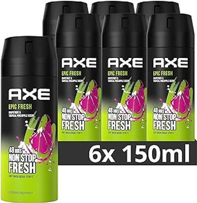 Axe Bodyspray Epic Fresh Deodorant voor Heren 150ml - Pak van 6