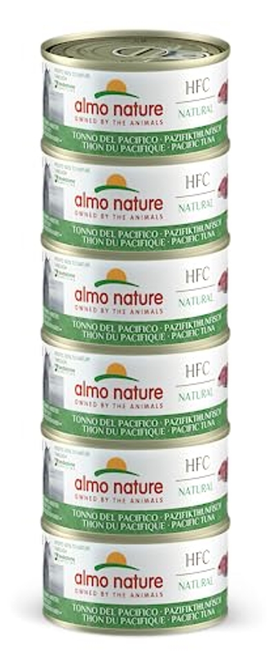 Almo Nature HFC Natural Megapack, natvoer voor katten, Pacifische tonijn, 6 blikjes à 70 g - natvoer katten