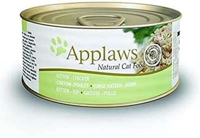 Applaws Appls Kittenkip, tin 53% kip, rijst, middelgrote groentegel, 1,68 kg - kattenbrokken