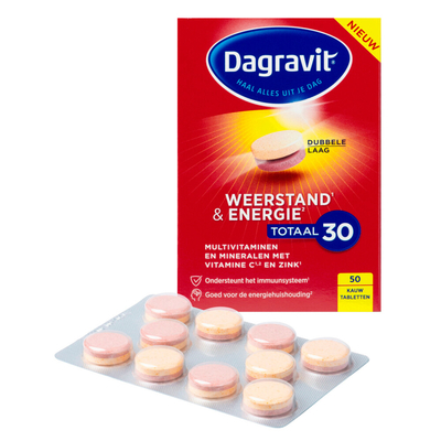 2x Dagravit Totaal 30 Weerstand&Energie 50 kauwtabletten