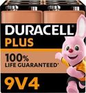 Duracell Plus 9V Alkaline Batterij - 4 stuks