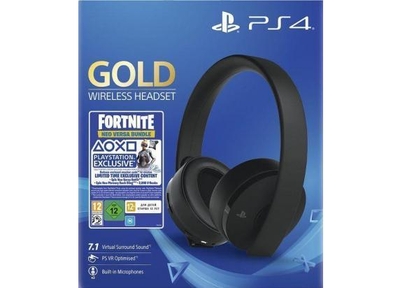 Sony PlayStation 4 PS4 Wireless Stereo Headset Gold Zwart Fortnite 2000 V-Bucks