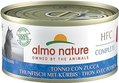 almo nature HFC Complete natvoer voor volwassen katten, tonijn met pompoen 24 blikjes à 70 g - natvoer katten