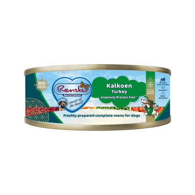 Renske Vers Graanvrij Hondenvoer - Blik - Kalkoen - 24 x 95 g - natvoer honden