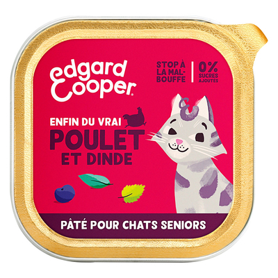 12x 85g Edgard & Cooper Senior Kat paté graanvrij kip & kalkoen natvoer voor katten - natvoer katten