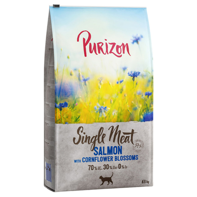 2x6.5kg Single Meat Zalm met Korenbloembloesem Purizon Kattenvoer - kattenbrokken