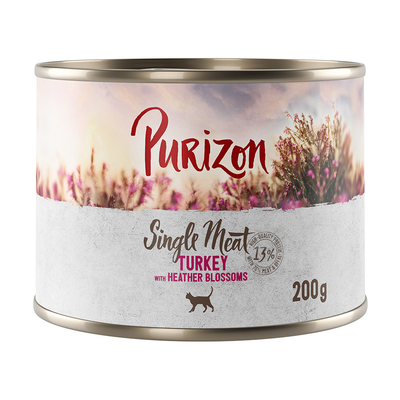 Purizon Single Meat 12 x 200 g - Kalkoen met heidebloemen - natvoer katten