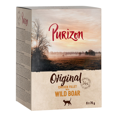 Purizon Adult 24 x 70 g - Graanvrij - Kipfilet met everzwijn - natvoer katten