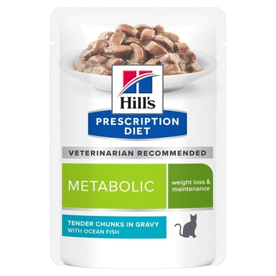 Hill's Prescription Diet Feline Metabolic met Zeevis 12x 85g - natvoer katten
