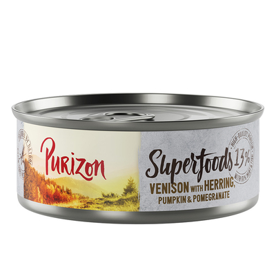 Purizon Superfoods 6 x 70 g - Wild met haring, pompoen en granaatappel - natvoer katten