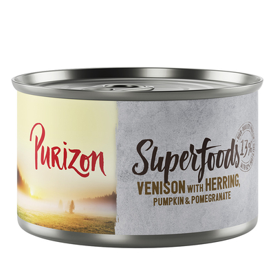 Purizon Superfoods 24 x 140 g - Wild met Haring. Pompoen en Granaatappel - natvoer honden