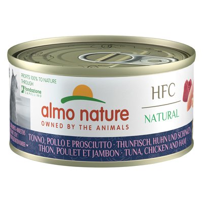 Almo Nature HFC Natural 6 x 70 g - Tonijn. kip en ham - natvoer katten