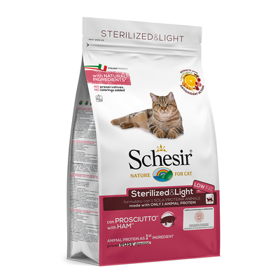3x1.5kg Sterilized & Light met Ham Schesir droog kattenvoer - kattenbrokken