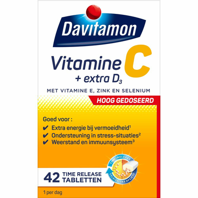 4x Davitamon Vitamine C Hoog Gedoseerd + Extra D3 42 tabletten