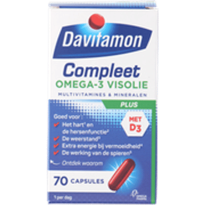 Davitamon Compleet + Omega 3 Visolie - Multivitamine - Voedingssupplement - 70 Capsules
