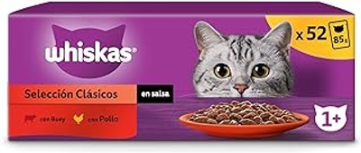 Whiskas Natvoer in kattensaus klassieke selectie 13 x 4 zakjes x 85 g - natvoer katten