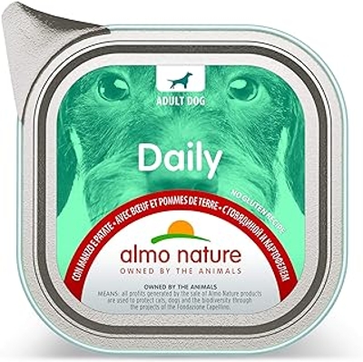 Almo Nature Daily met rundvlees en aardappelen - 32 x 100 gram - natvoer honden
