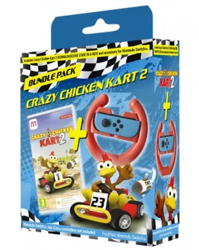 Moorhuhn Crazy Chicken Kart 2 - Racing Wheel Bundle Nintendo Switch