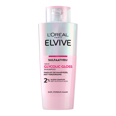 L'Oréal Paris Elvive Glycolic Gloss Shampoo - voor dof, poreus haar - met glycolic acid voor glanzend haar - 6x 200 ml