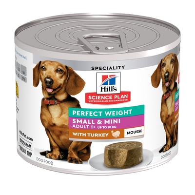 24x 200 g Hill's Science Plan Perfect Weight Adult Small & Mini Mousse kalkoen hondenvoer nat - natvoer honden