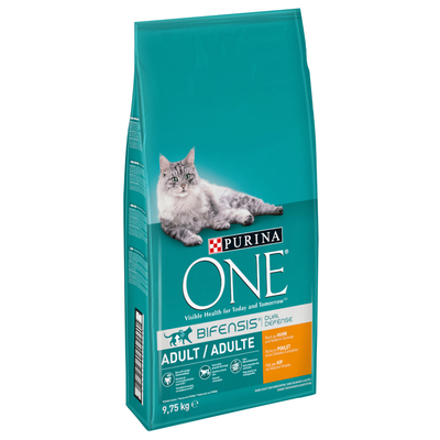 8 kg + 1.75 kg gratis! Purina ONE 9.75 kg  - Adult Kip & Volkoren Granen (9.75 kg) - kattenbrokken