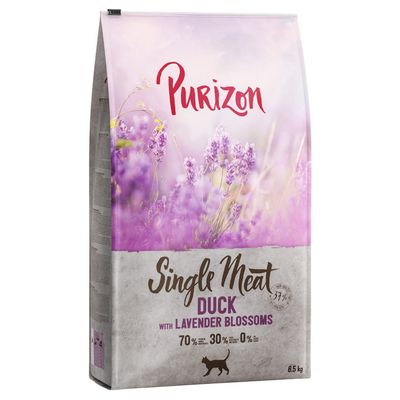 2x6.5kg Single Meat Eend met Lavendelbloesem Purizon Kattenvoer - kattenbrokken