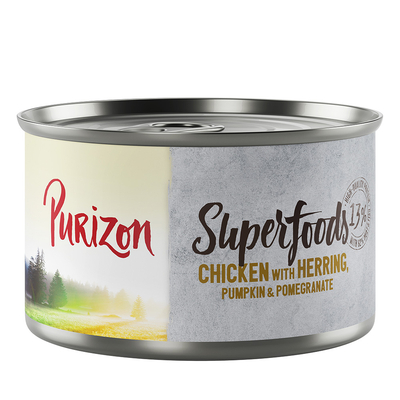 Purizon Superfoods 6 x 140 g - Kip met Haring. Pompoen en Granaatappel - natvoer honden