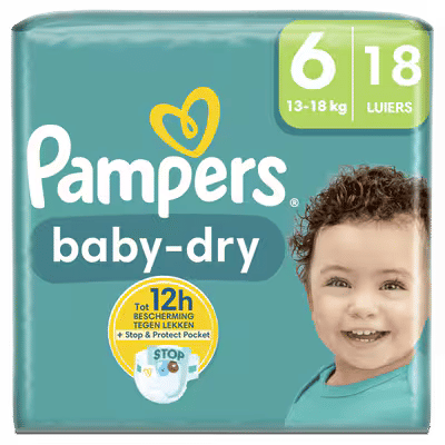 Pampers Baby Dry  luiers maat 6 - 18 stuks