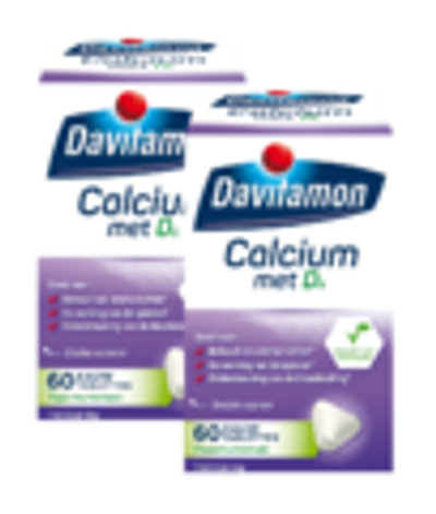 Davitamon Calcium Met Vitamine D Kauwtabletten 2x60KTB