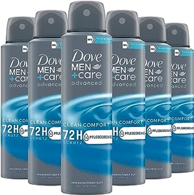 Dove Men plus Care Advanced Anti-transpirant Clean Comfort beschermt 72 uur tegen lichaamsgeur en zweet 150 ml 6 stuks, aerosol