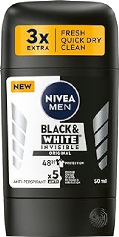 NIVEA MEN Black&White 48 H Invisible Original Antitranspirant voor mannen 50 ml