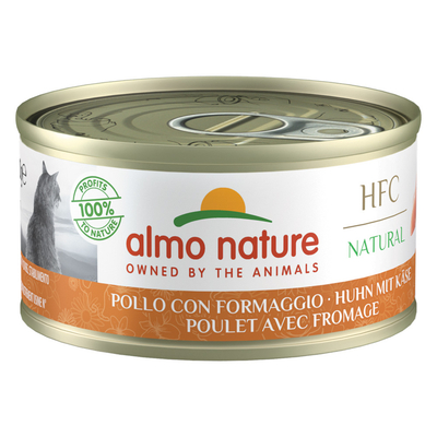 Almo Nature 6 x 70 g Kattenvoer - HFC Natural Kip met Kaas - natvoer katten
