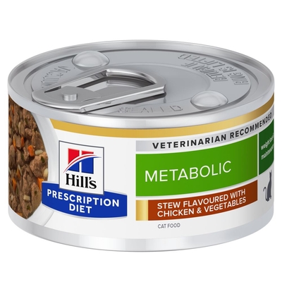 24x 82g Hill's Prescription Diet Katten Metabolic Care met Kip Stew nat kattenvoer - natvoer katten