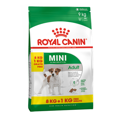 8kg + 1kg gratis! Mini Adult Royal Canin Hondenvoer - hondenbrokken