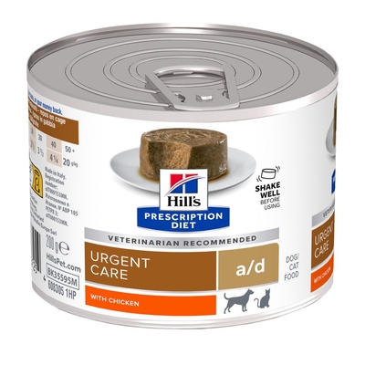 Hill's Prescription Diet Canine A/D Restorative Care Honden- en Kattenvoer met Kip - 12 x 200 g - natvoer honden