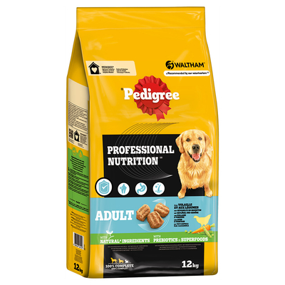 2x 12kg Pedigree Professional Nutrition Adult met Gevogelte & Groente hondenvoer droog - hondenbrokken