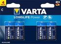 Varta Longlife Power C Batterijen - LR14 - 4 stuks - alkaline