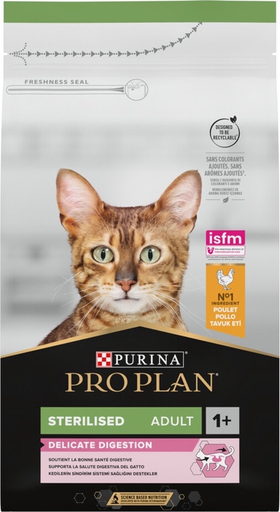 Pro Plan Adult Sterilised Delicate Digest - Kattenvoer Droogvoer - Kip - 6 x 1.5 kg kattenbrokken