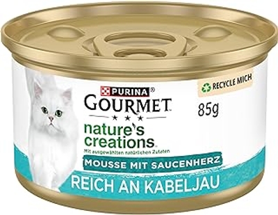PURINA GOURMET Nature's Creations Mousse rijk aan kabeljauw,  12 x 85 gr - natvoer katten