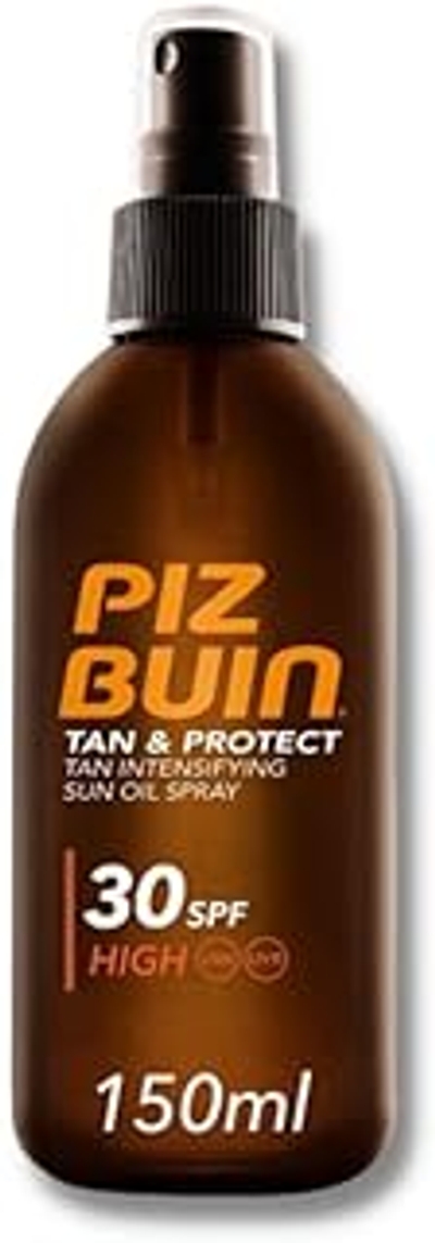 Piz Buin Tan & Protect, zonneolie spray met zonnebrandcrème, SPF 30, waterdicht en snel intrekkend, 150 ml