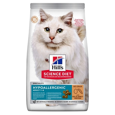 Hill's Cat Adult Hypoallergenic Egg & Insect Protein 1,5 kg kattenbrokken