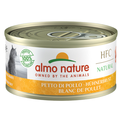 Almo Nature 6 x 70 g Kattenvoer - HFC Natural Kippenborst - natvoer katten